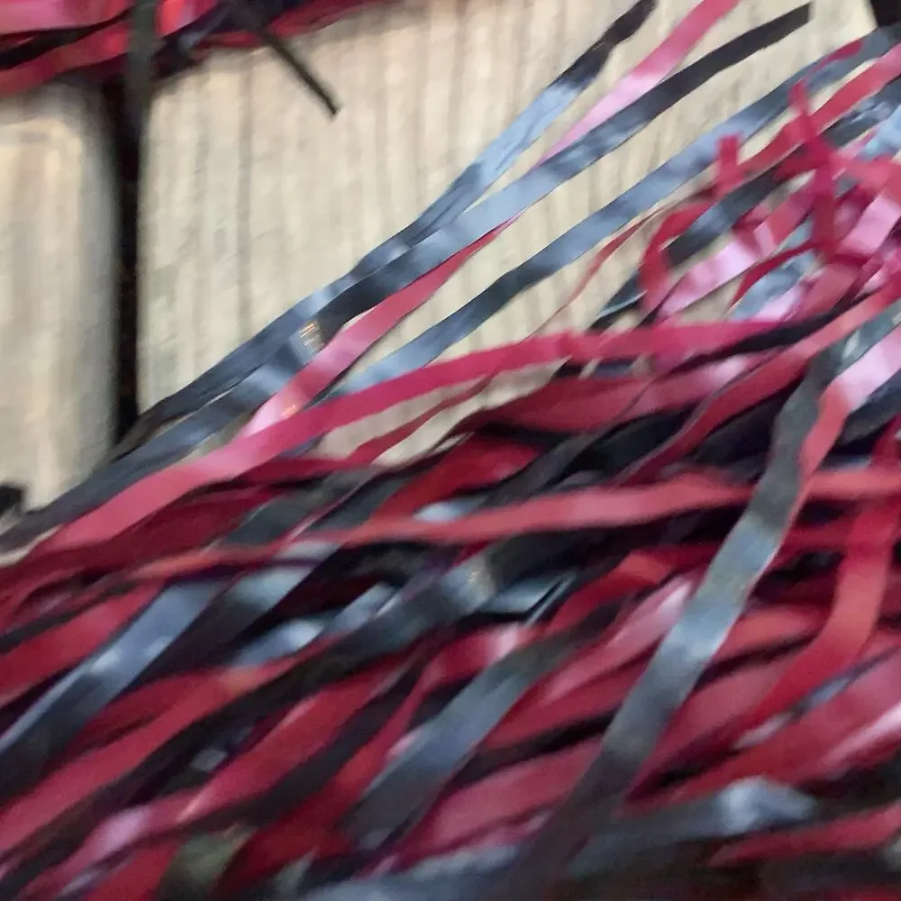 Vintage  Y2K Cheerleading Pom Poms Maroon Dark Red Black 12
